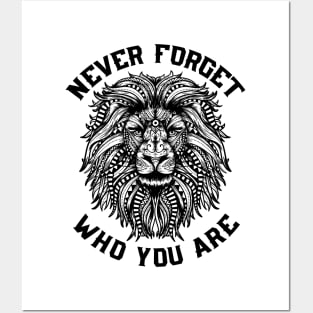 Never Forget Who You Are Lion Mandala Posters and Art